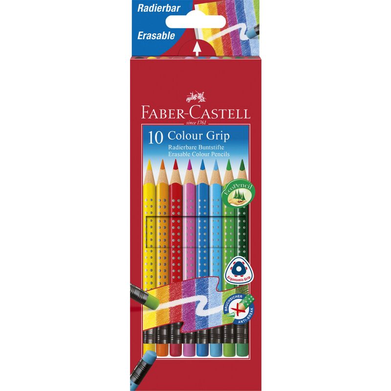 Faber-castell 10 crayons de couleur pastel pour coloriage