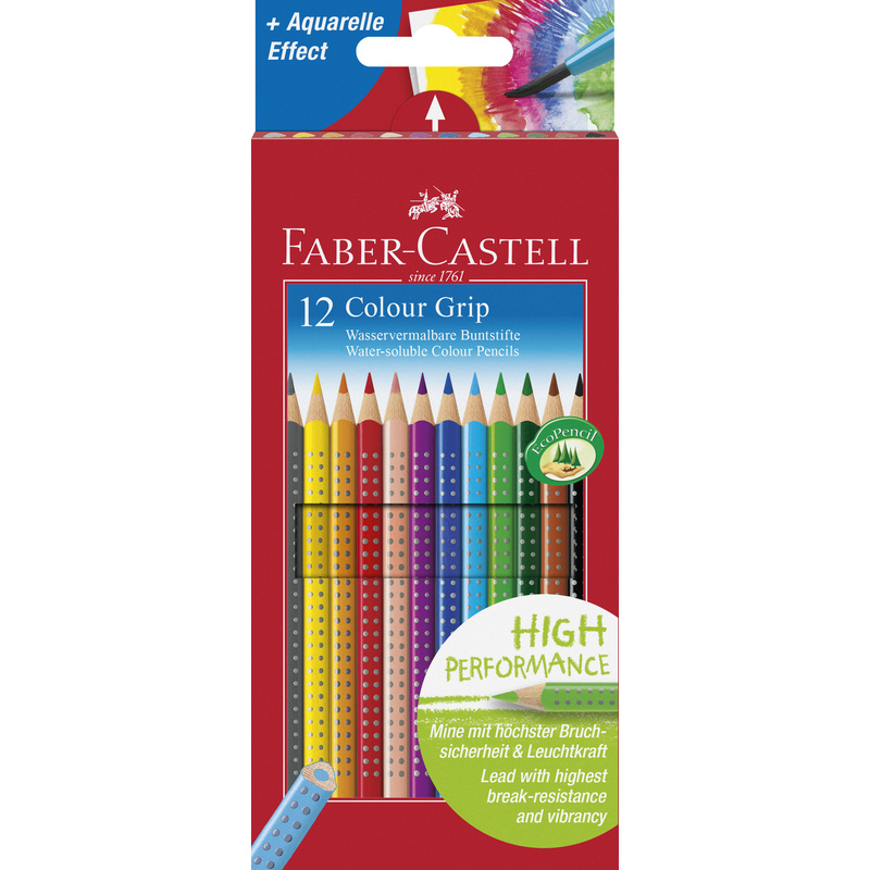 Faber-Castell crayons de couleur Colour Grip, boîte de 12, assortis 