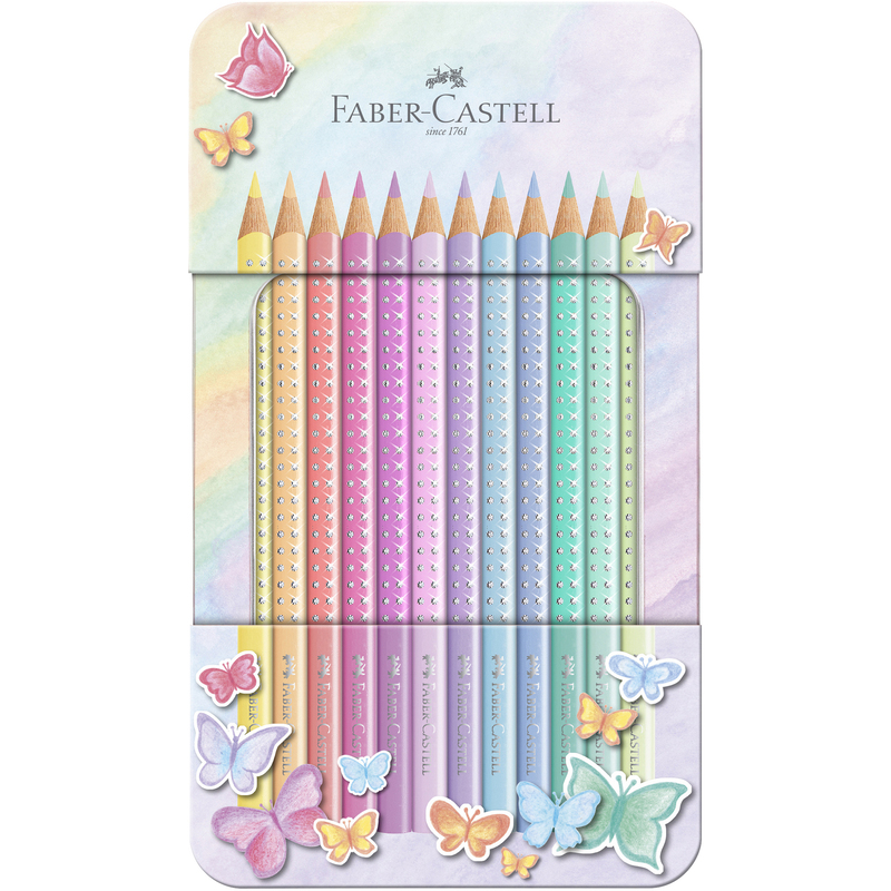 Faber-Castell crayons de couleur Sparkle pastel, boîte de 12, assorties - 4005402019106_01_ow