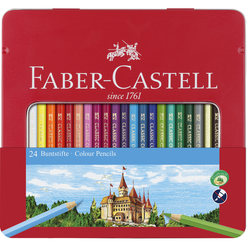 Faber-Castell Farbstifte Classic Colour, 24er Metalletui, assortiert - 4005401158240_01_ow