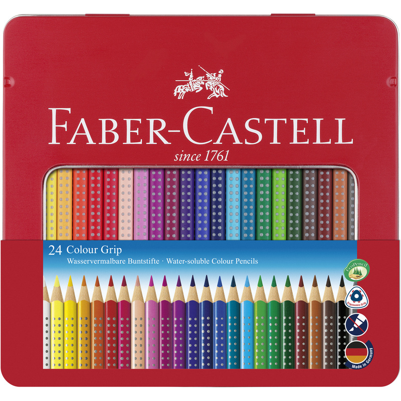 Faber-Castell Farbstifte Colour Grip, 24er Metalletui, assortiert - 4005401124238_01_ow