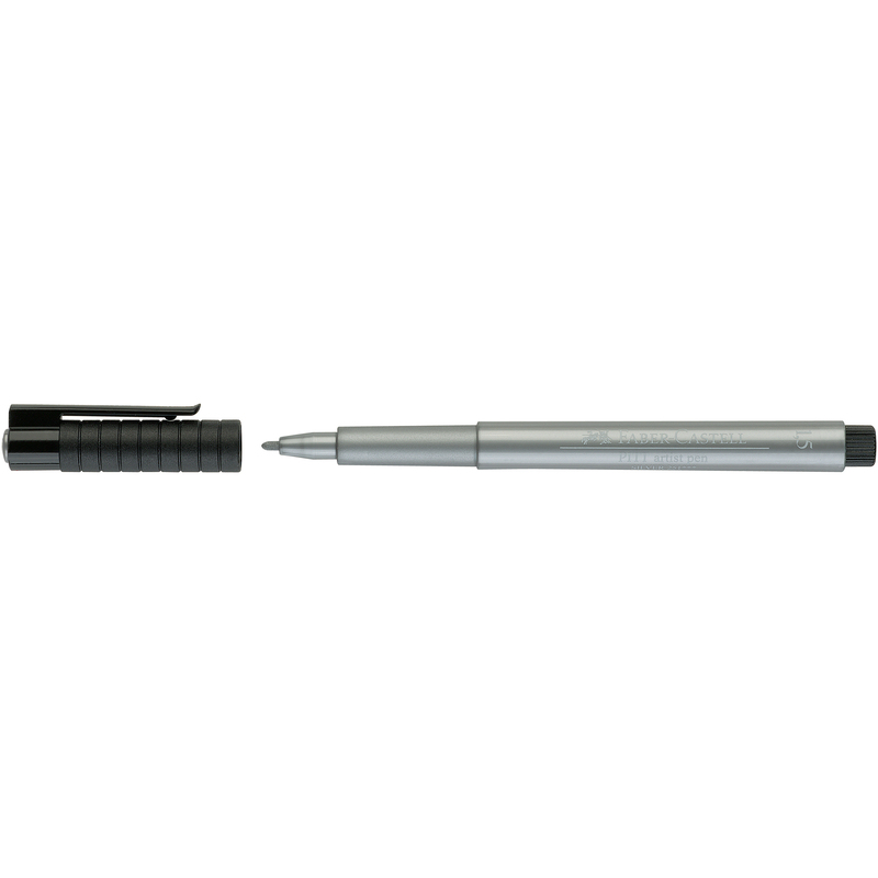 Faber-Castell stylos à l’encre de Chine Pitt Artist Pen, Metallic, argenté - 4005401673514_01_ow