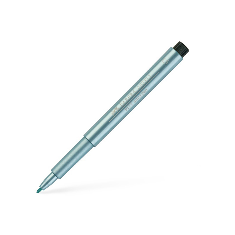 Faber-Castell stylos à l’encre de Chine Pitt Artist Pen, Metallic, bleu - 4005401673927_02_ow