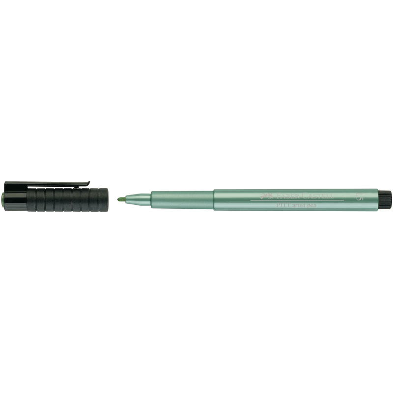 Faber-Castell stylos à l’encre de Chine Pitt Artist Pen, Metallic, vert - 4005401673941_01_ow