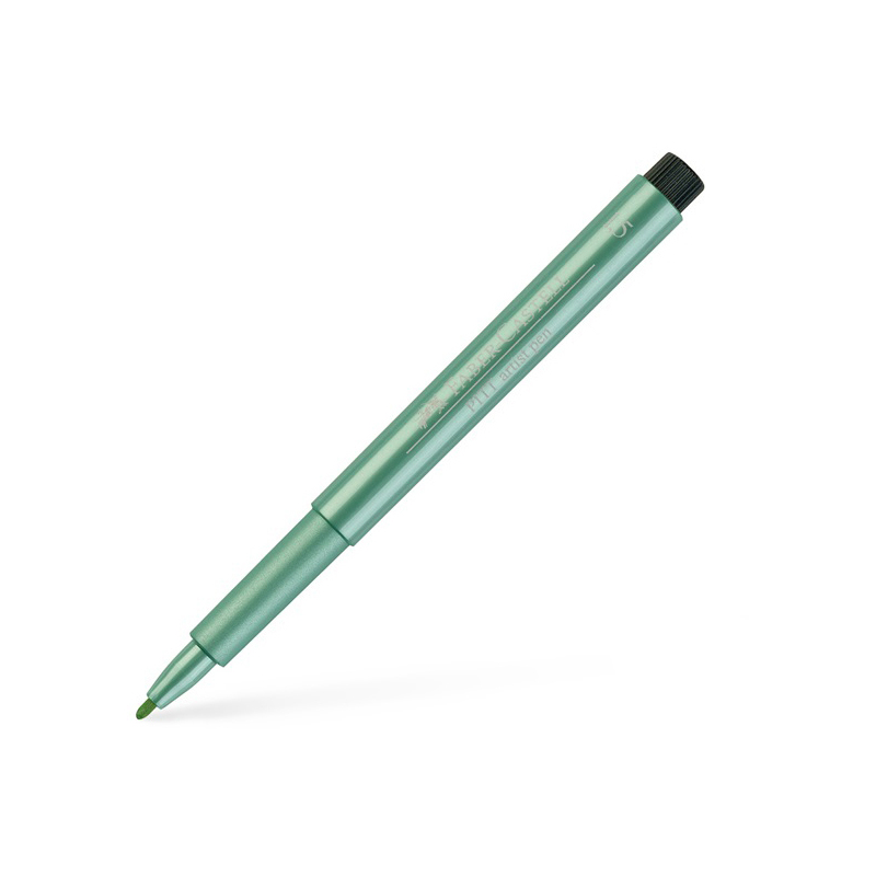 Faber-Castell stylos à l’encre de Chine Pitt Artist Pen, Metallic, vert - 4005401673941_02_ow