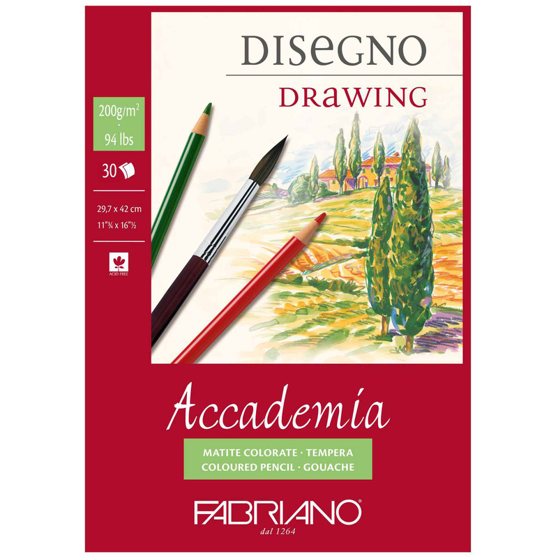Fabriano bloc à dessin Accademia Disegno, A3, neutre - 8001348150787_01_ow