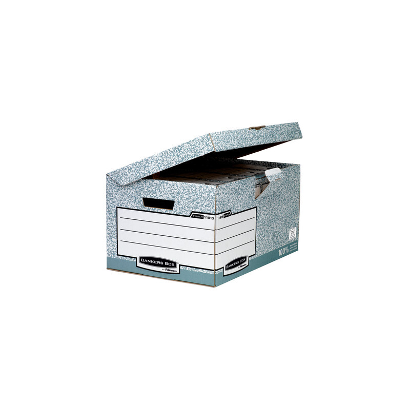 Bankers Box Fellowes Bankers Box® Aufbewahrungsbox mit Klappdeckel 11815, 1 Stück, grau meliert