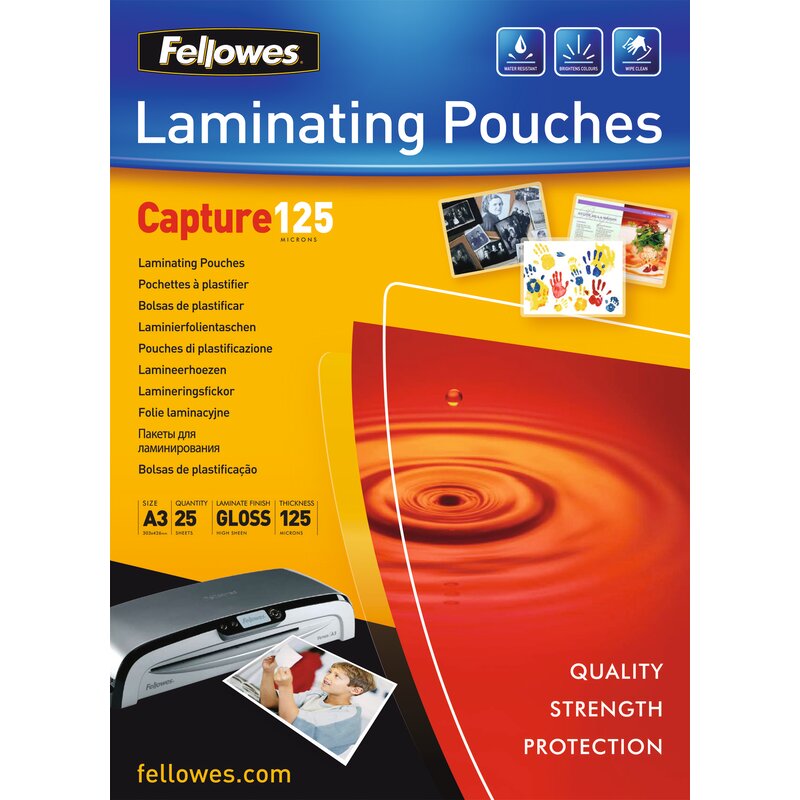 Fellowes Pochette Plastifieuse A3 125 microns Format A3 - Pack de