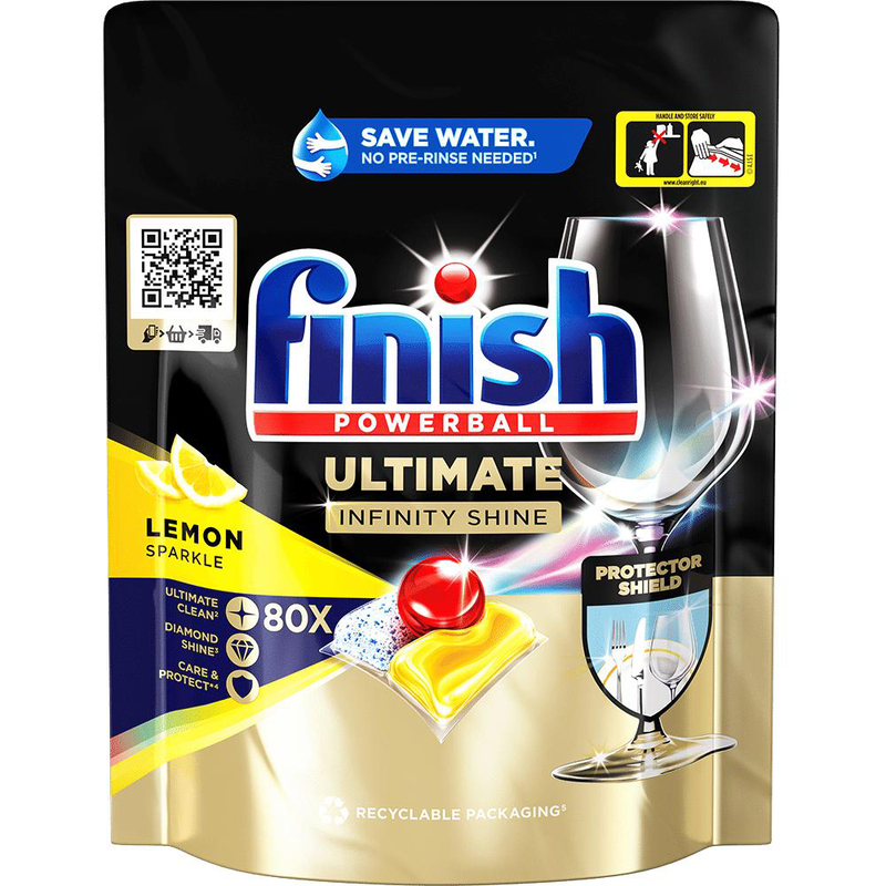 Finish pastilles lave-vaisselle Ultimate Infinity Shine. Lemon, 80