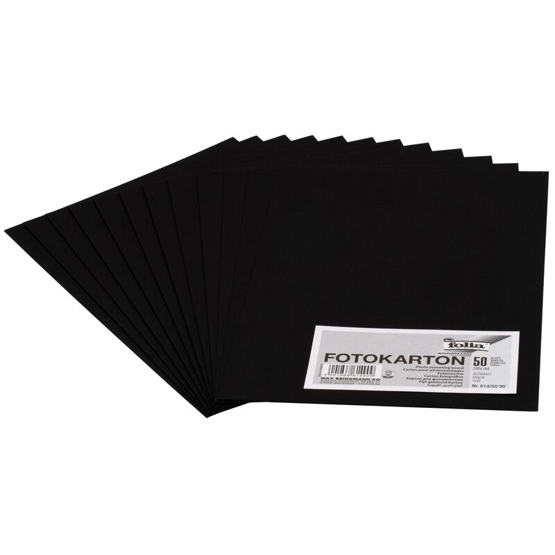 Folia papier cartonné, A4, noir, 50 feuilles - 4001868614909_02_ow