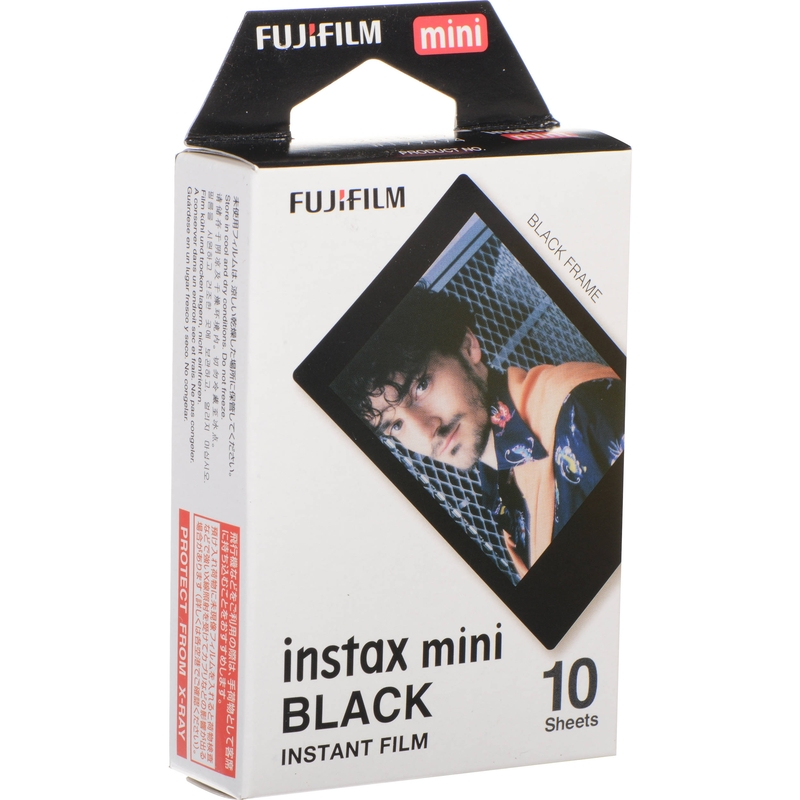 FUJIFILM Instax Mini Sofortbildfilm, Black Frame, 10 Blatt - 4547410341300_01_ow