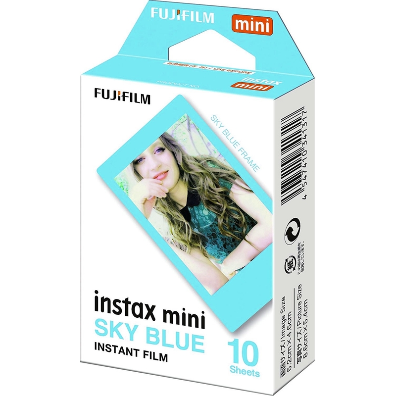 FUJIFILM Instax Mini Sofortbildfilm, Sky Blue, 10 Blatt - 4547410341317_01_ow