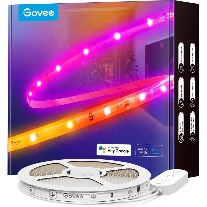 Govee bande lumineuse LED Smart Wi-Fi + Bluetooth, 5 m