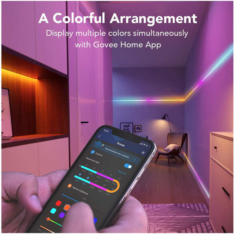 Govee LED-Leuchtstreifen Smart Wi-Fi + Bluetooth, 5 m, multicolor 