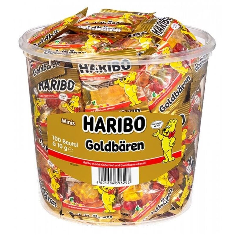 Sachets de bonbons personnalisés Haribo® Mini oursons d'or