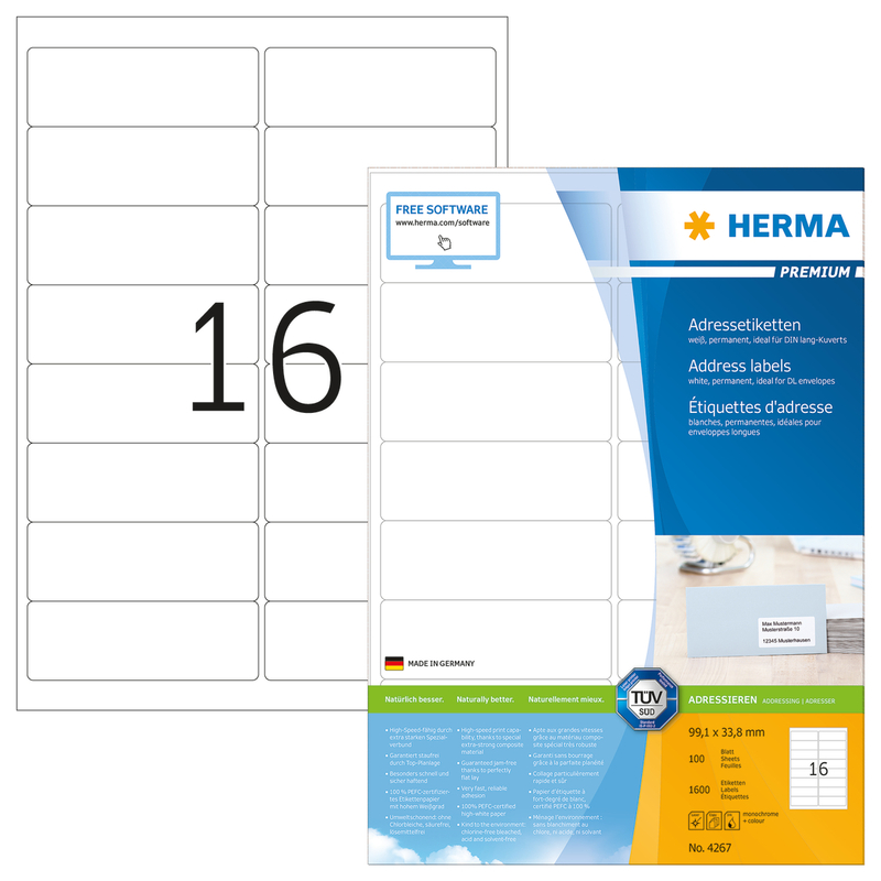 Herma étiquettes, 4267, 99.1 x 33.8 mm, 100 feuilles - 4008705042673_01_ow