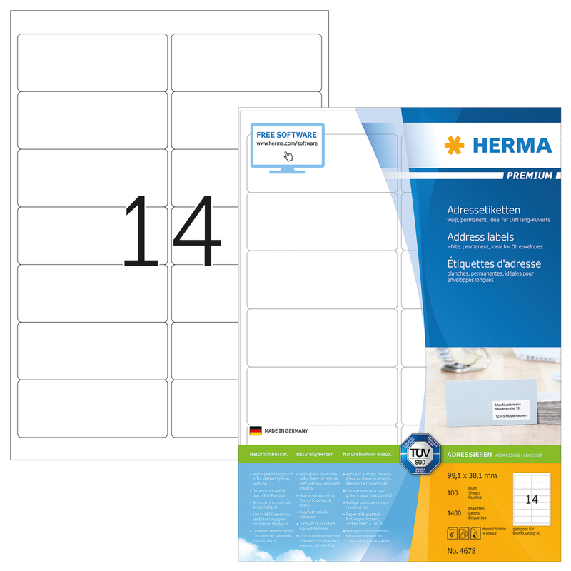 Herma étiquettes, 4678, 99.1 x 38.1 mm, 100 feuilles - 4008705046787_01_ow