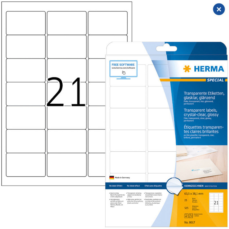 Herma étiquettes, 8017, 63.5 x 38.1 mm, 25 feuilles - 4008705080170_01_ow