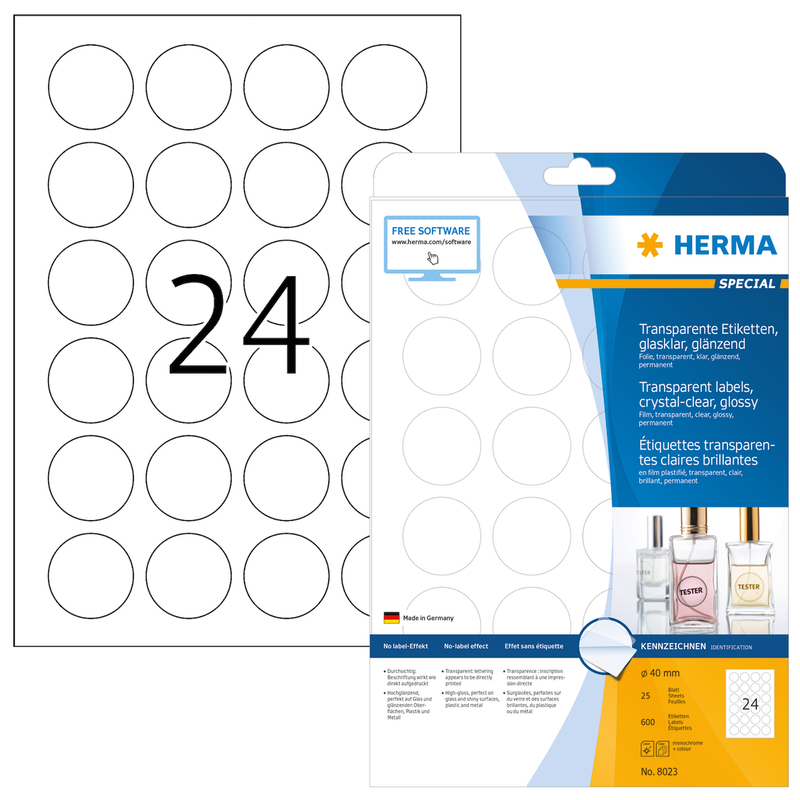 Herma étiquettes, 8023, 40 mm, 25 feuilles - 4008705080231_01_ow