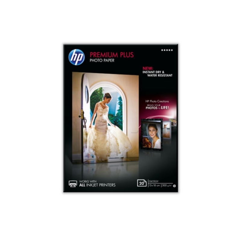 HP Premium Plus Fotopapier, 13 x 18 cm, 300 g/m², glanz