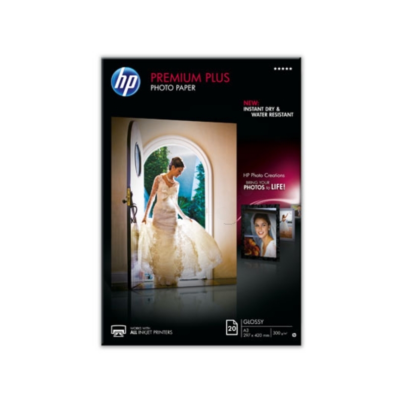 HP Premium Plus Fotopapier, A3, 300 g/m², glanz - 886111138906_01_ow