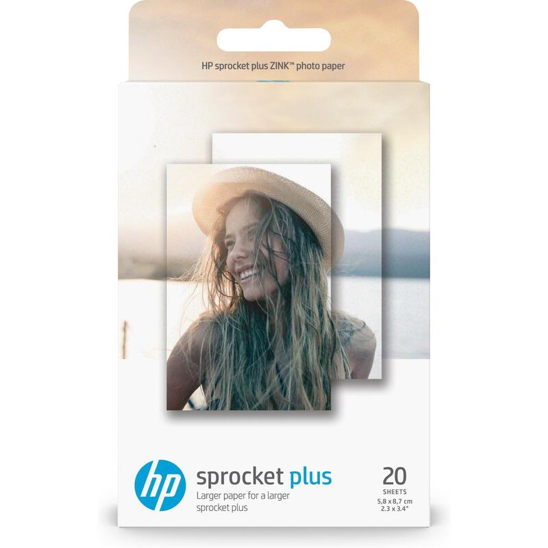 HP Papier photo Sprocket 5 x 7.6 cm autocollant, 20 feuille