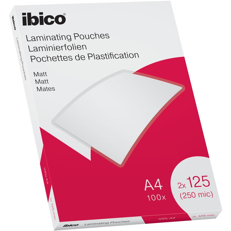 Ibico pochettes de plastification, A4, 125 mic, mat, 100 pièce - 4049793065984_01
