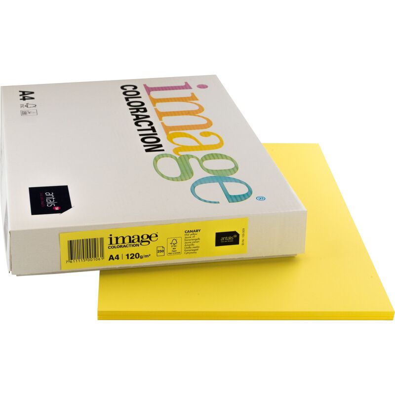 Image Coloraction papier couleur, A4, 120 g/m2, Canary jaune - 7611115001061_01_ow