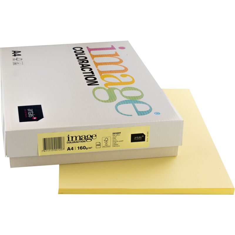 Image Coloraction papier couleur, A4, 160 g/m2, Desert jaune - 7611115001207_01_ow