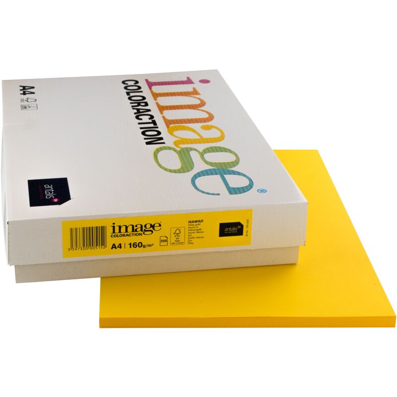 Image Coloraction papier couleur, A4, 160 g/m2, Hawai jaune intense - 3597320005152_01_ow