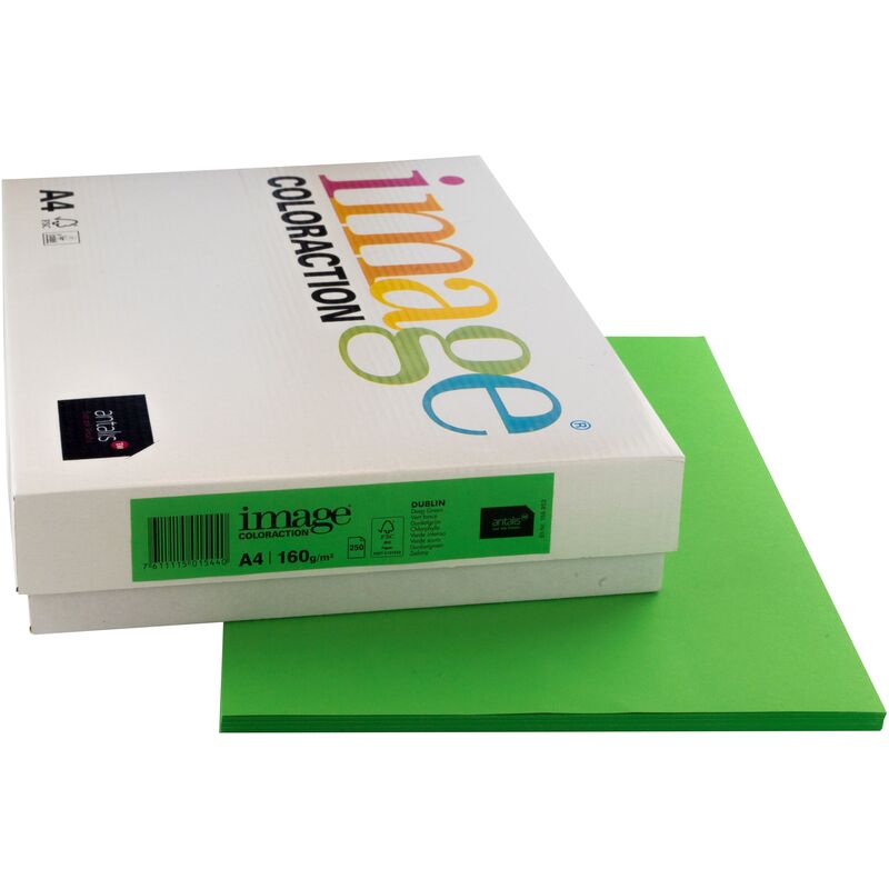 Image Coloraction papier couleur, A4, 160 g/m2, vert foncé de Dublin - 7611115015440_01_ow