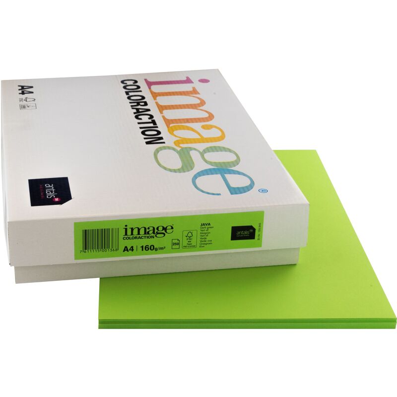 Image Coloraction papier couleur, A4, 160 g/m2, vert printanier de Java - 7611115001368_01_ow