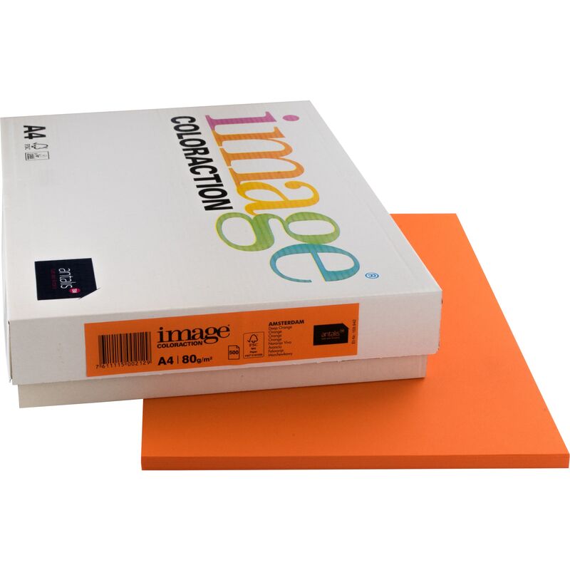 Image Coloraction papier couleur, A4, 80 g/m2, Amsterdam orange - 7611115002129_01_ow