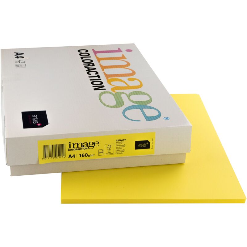 Image Coloraction Papier farbig, A4, 160 g/m2, Canary gelb - 7611115001214_01_ow