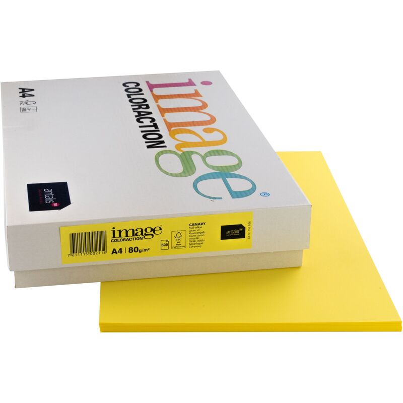 Image Coloraction Papier farbig, A4, 80 g/m2, Canary gelb - 7611115002112_01_ow
