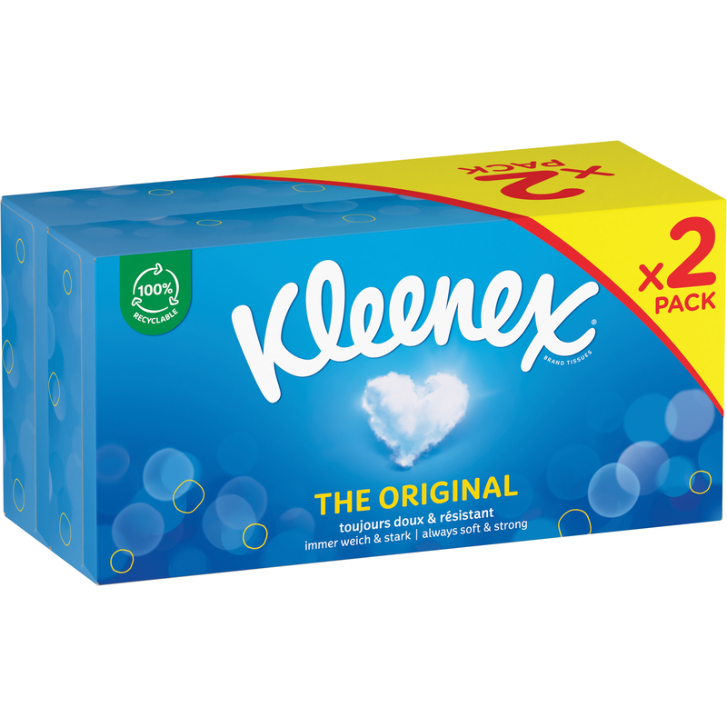 Kleenex mouchoirs Original, blanc, 2 paquets de 80 pièces 