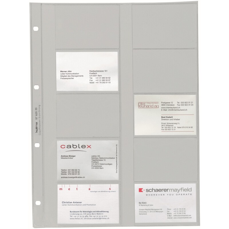 Kolma pochettes de présentation pour cartes de visite, 5 pièces, 85 x 55  mm, 130 µm, lisse, transparent 