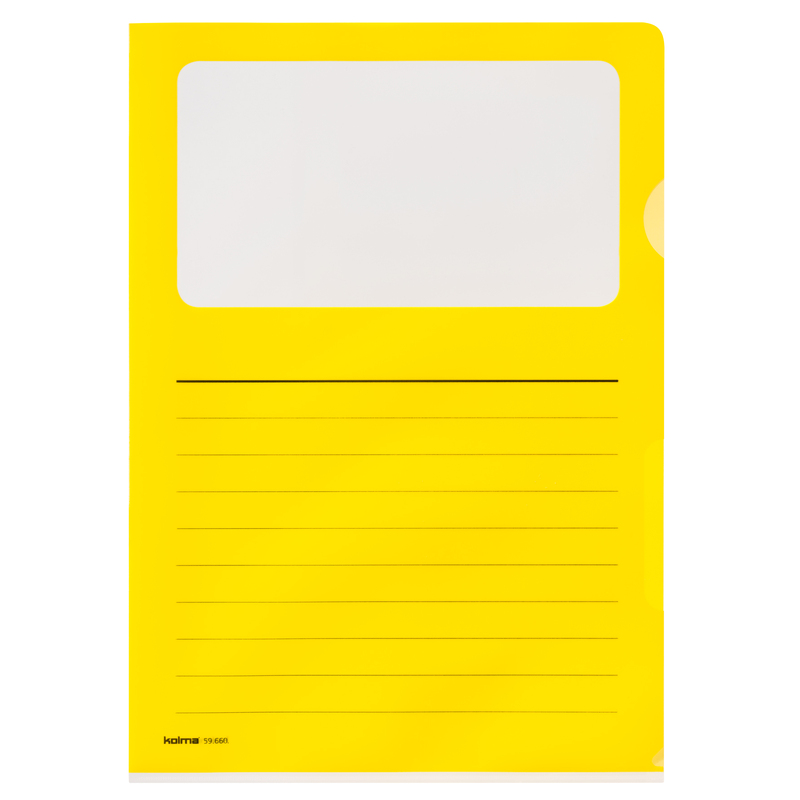 Kolma Sichtmappen Visa Script, 10 Stück, A4, 130 µm, glatt, gelb - 7611967590959_01_ow