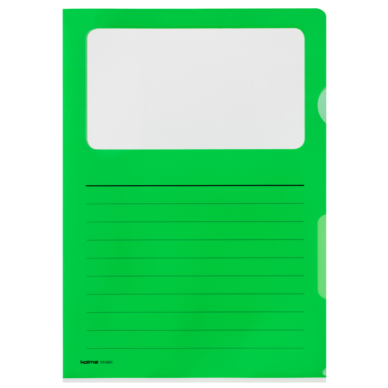Kolma Sichtmappen Visa Script, 10 Stück, A4, 130 µm, glatt, grün - 7611967590928_01_ow
