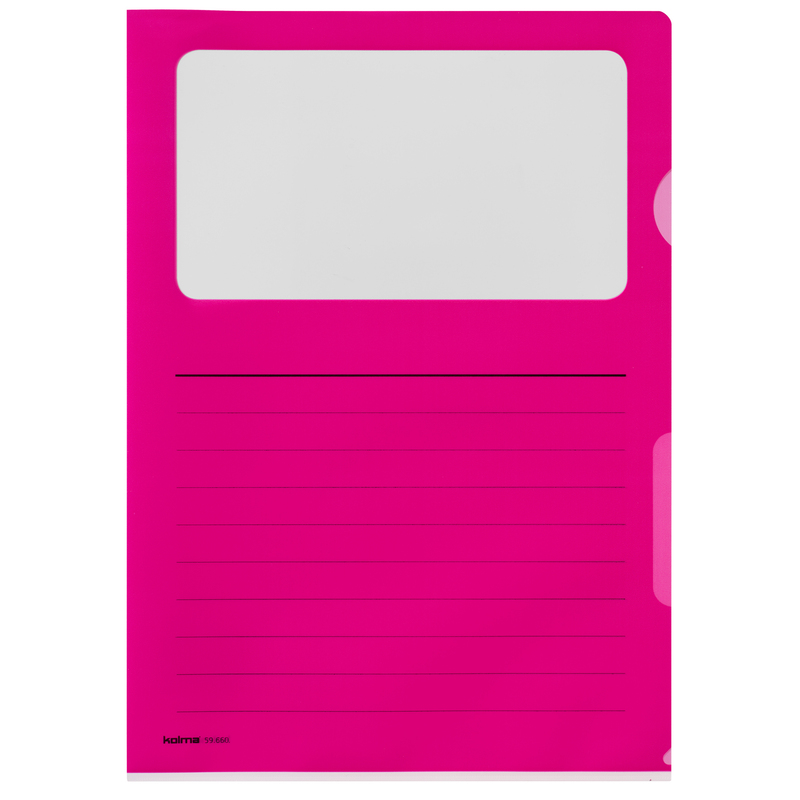 Kolma Sichtmappen Visa Script, 10 Stück, A4, 130 µm, glatt, pink - 7611967590997_01_ow