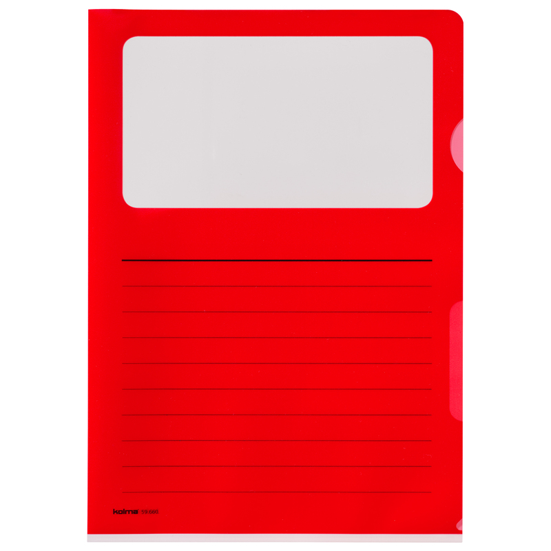 Kolma Sichtmappen Visa Script, 10 Stück, A4, 130 µm, glatt, rot - 7611967590935_01_ow