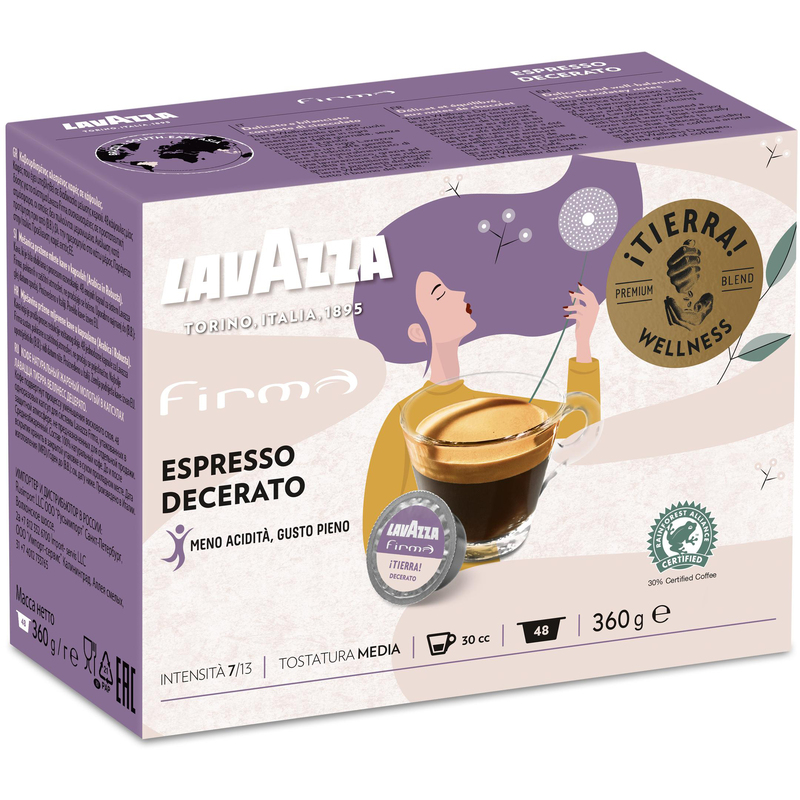Lavazza capsules de café Firma Tierra Wellness Espresso Decerato, 48 Unité  