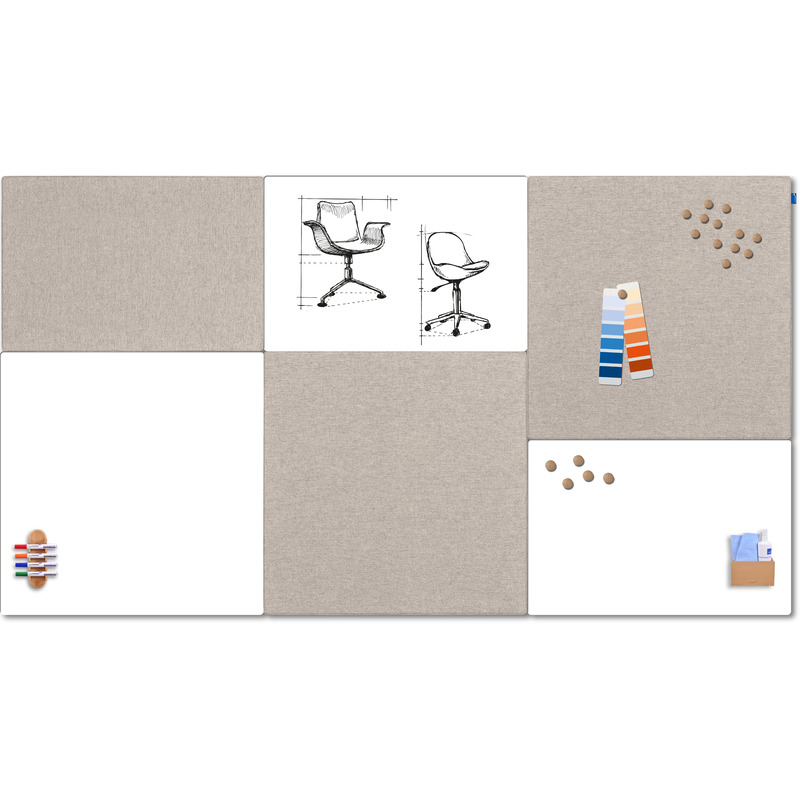 Legamaster All-in-One tableau blanc/tableau en liège set Board-Up, 6 pièces, blanc/beige, 225 x 125 cm, laquée - 8713797098588_02_ow