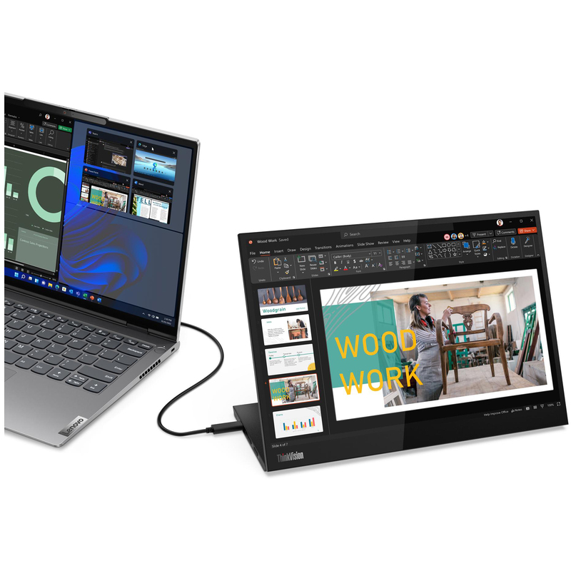 Lenovo Monitor ThinkVision M14d USB-C, 14 '', 2240 x 1400 px