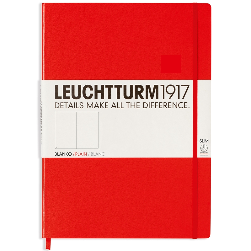 Leuchtturm1917 carnet de notes master slim, rouge, 225 x 315 mm, neutre, rouge - 4004117397844_01_ow