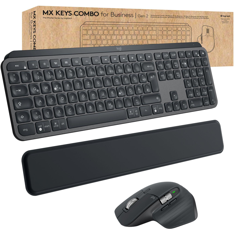 Logitech MX Keys Combo for Business Gen 2 kabelloses Tastatur- und Maus-Set