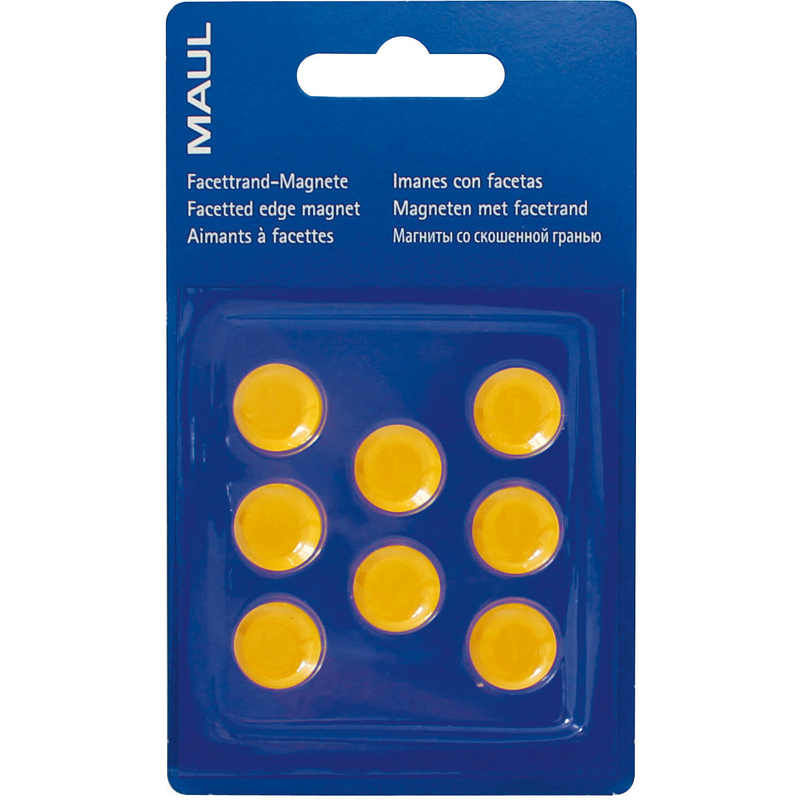 Maul Magnete, 15 mm, gelb, 8 Stück - 4002390027144_01_ow