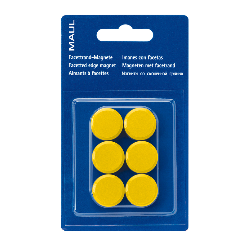 Maul Magnete, 20 mm, gelb, 6 Stück - 4002390027212_01_ow