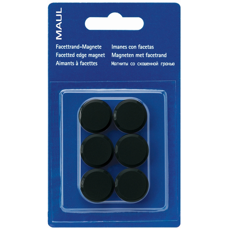 Maul Magnete, 20 mm, schwarz, 6 Stück - 4002390027205_01_ow