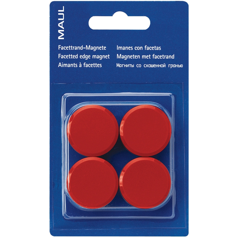 Maul Magnete, 30 mm, rot, 4 Stück - 4002390027243_01_ow